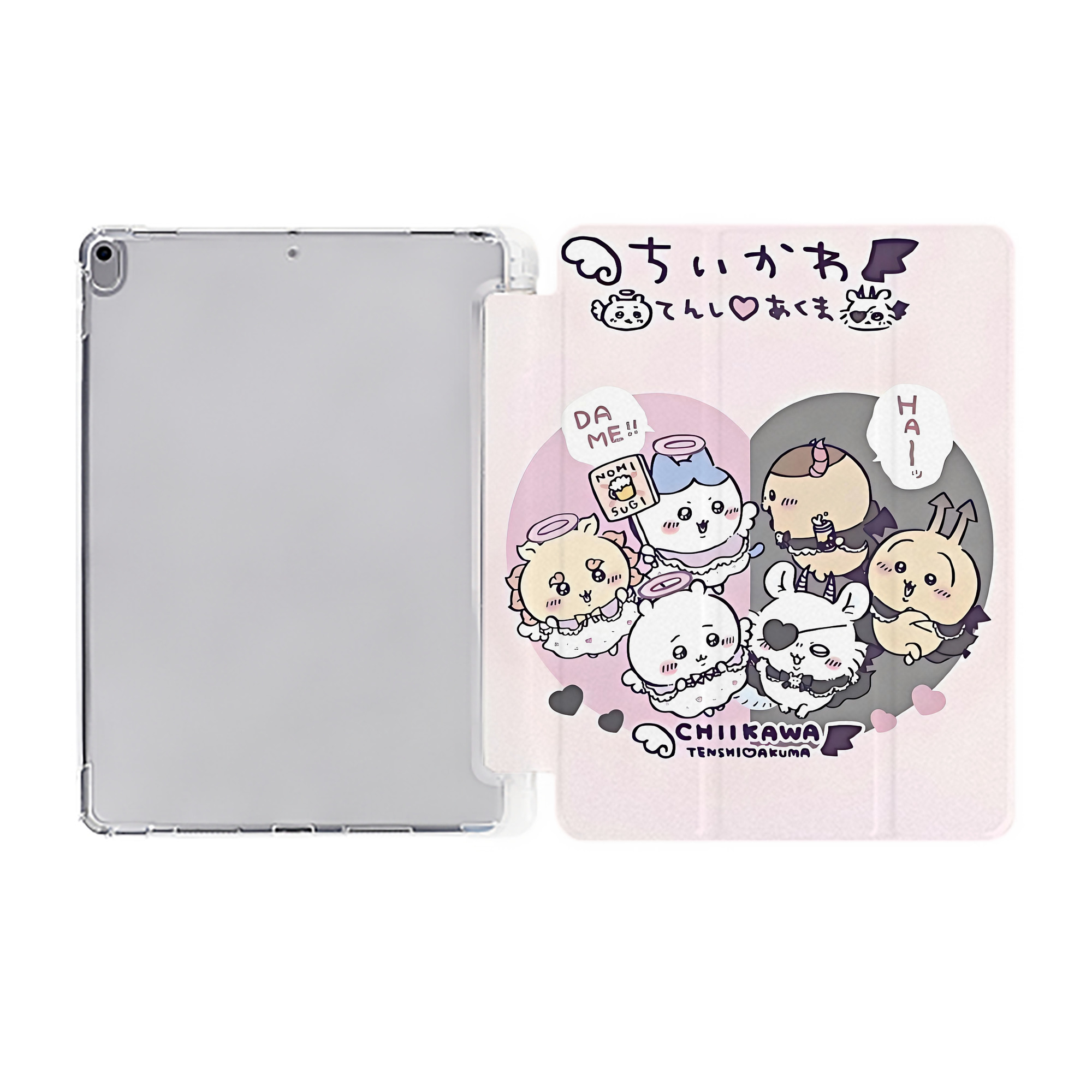 （画像用） ちいかわ Chii-kawa IPad ケース ペン収納付き 三つ折りスタンド PUレザー×シリコン 対応機種9.5/10.5/10.9インチ